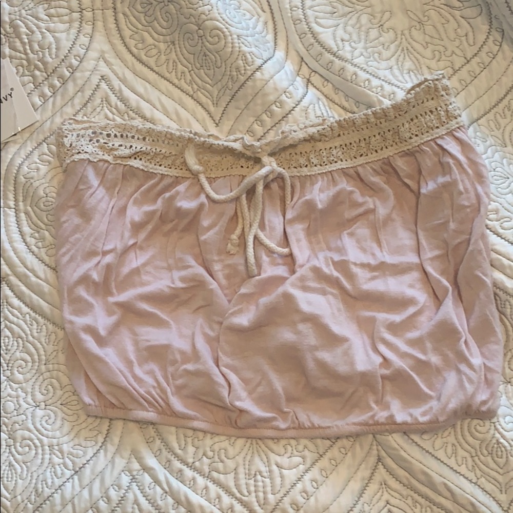 Cute light pink and cream crop top